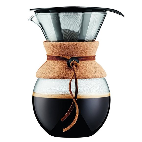 BODUM Pour over Coffee Maker w/ Permanent Filter, 34 oz/ 8 cup, Cork, scoop - Picture 10 of 12